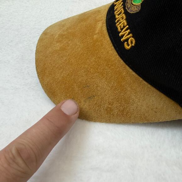 St Andrews Cap Hat Strap Back Adult Adjustable Black Brown Suede Old Golf Course - Picture 5 of 8